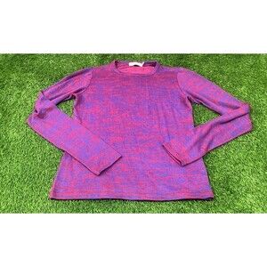 rag & bone THE ESSENTIAL Texture LONG Sleeve TEE TOP T-SHIRT Fushia And Purple M